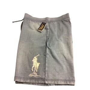 Polo Ralph Lauren Men's 2XB Clancy Blue Sweat Shorts Big Pony Logo Drawstring
